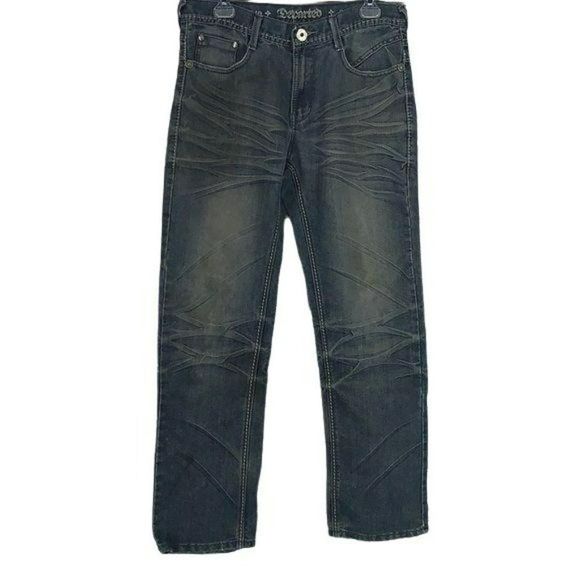 Departed Men's Slim‎ Straight Distressed Wash Jeans Size 32 x 30 - Picture 1 of 8